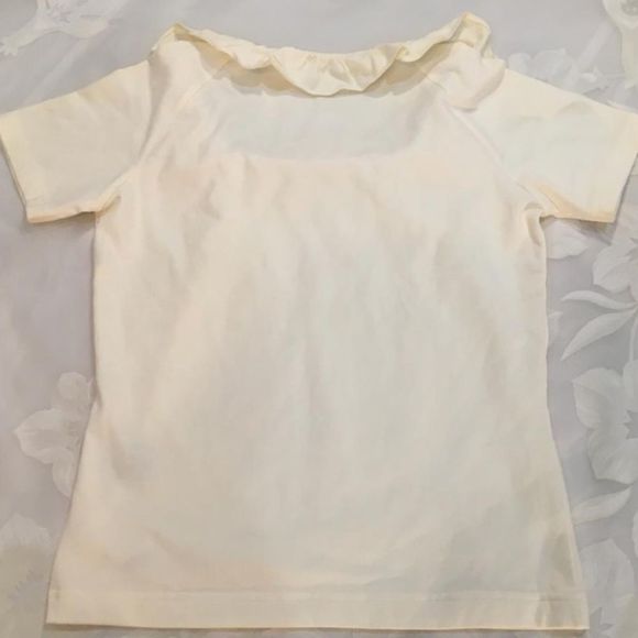 Y2K Tommy Hilfiger Stretch Short Sleeve Top With Ruffle Collar NWT - Picture 7 of 7